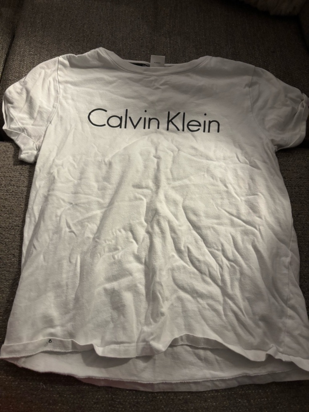 Calvin Klein White Sleepwear Tee with Black Trim